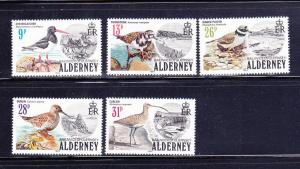 Alderney 13-17 Set MNH Birds (A)