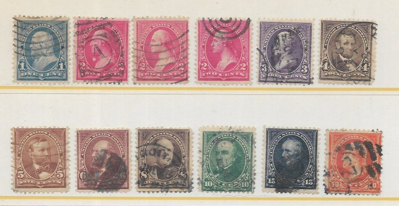 U.S. #264-275 The 1 Cent to 50 Cent Watermarked  w/Triangles Used C.V. $99.95