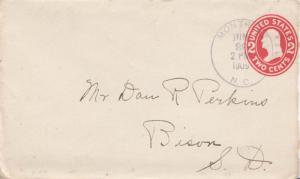 United States North Carolina Montreat 1909 4a-bar  Postal Stationery Envelope...