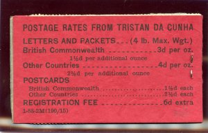 Tristan Da Cunha 1958 Booklet 3s6d black on red booklet superb MNH. SG SB2.