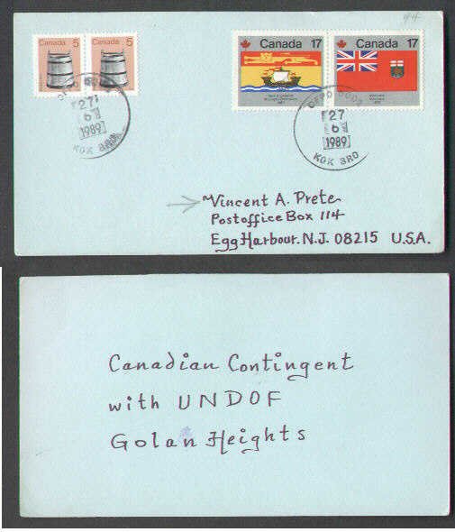 Canada-covers #3189-Military-CFPO 5002[Golen Heights]-Bailey & Toop-M18-252-RF