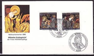 Germany, Scott cat. B640 & 9nb231. Christmas issue. First day cover. ^
