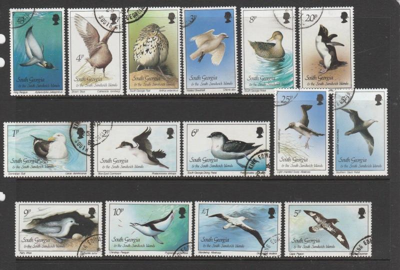 South Georgia 1987 Bird defs VFU/CTO SG 161/75