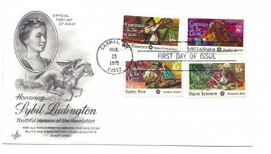 1559 Sybil Ludington with #1560, 1561, 1562, ArtCraft, combination FDC