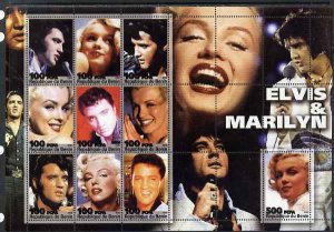 BENIN - 2003 - Elvis and Marilyn - Perf 10v Sheet - MNH - Private Issue