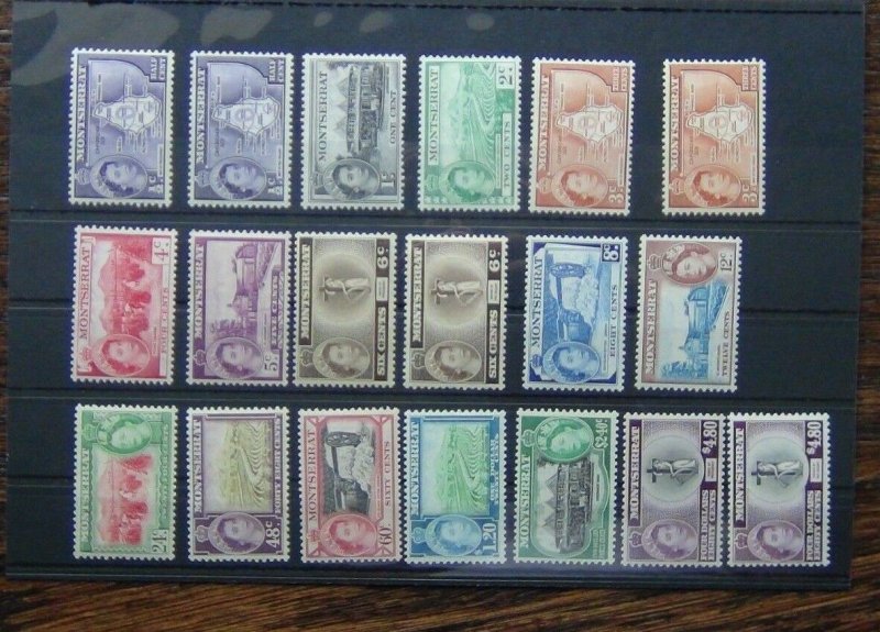 Montserrat 1953 - 1962 set to $4.80 x 2 MM Few MNH