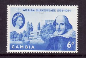 Gambia-Sc#192-unused hinged QEII 6p Omnibus Shakespeare-id1-1964-