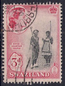 Swaziland 1956 QE2 3d Swazi Courting Couple used SG 56 ( H139 ) 