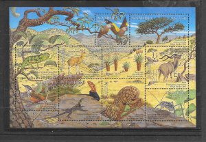 NAMIBIA #987  FAUNA OF THE CENTRAL HIGHLANDS  M/S MNH