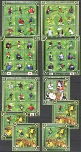 B0192 2001 Mozambique Football World Cup 2002 Pele Zidane Ronaldo 5Bl+5Kb Mnh