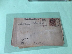 England to Holland 1893  stamps postal Wrapper ref 50491