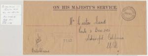 BRITISH GUIANA 1940 OHMS+ OFFICIAL PAID H/S COVER TO USA, REGISTERED