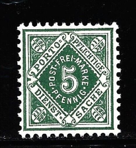 Germany Stamps-Wurttemberg Scott # O4/O1-5pf-Mint/NH-OG-1890-Communal