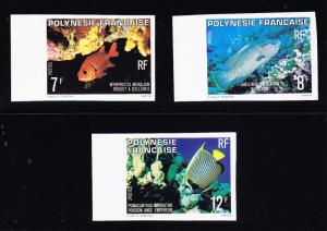 French Polynesia 1960 Imperf Color Proofs on Shiny Paper  FISH