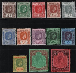 Leeward Islands Scott # 103-115 set VF OG LH with nice color scv $ 150 see pic !