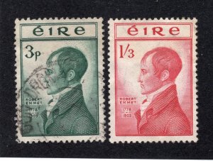 Ireland 1953 Set of 2 Emmet, Scott 149-150 used, value = $16.85