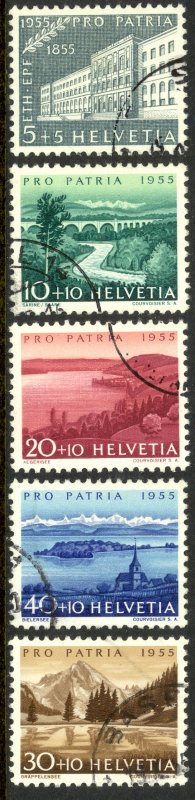 SWITZERLAND 1955 PRO PATRIA Semi Postal Set Sc B242-B246 VFU