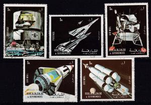 1972 - SHARJAH, Apollo 11, Mic 970-974 - Used