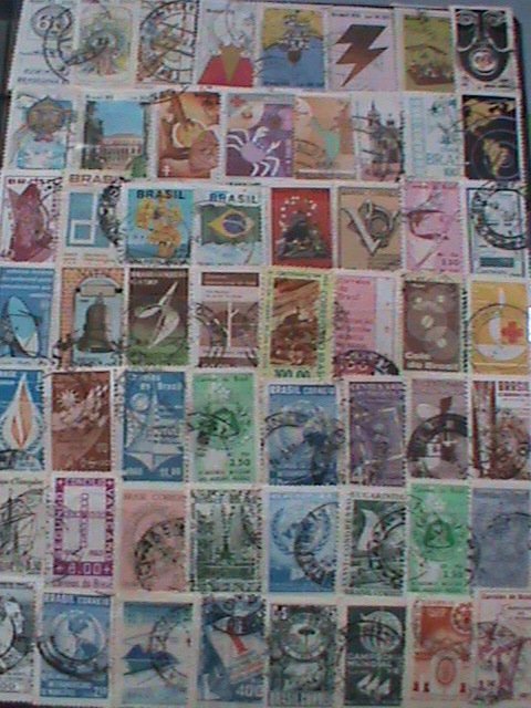 ​BRAZIL STAMPS: VERY OLD LARGE 56 DIFFERENT PICTORIAL BRAZIL USED STAMPS #BR-H