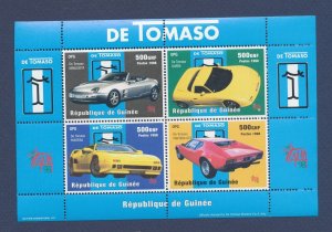 GUINEA - 1998 - MNH S/S - DeTomaso car - Italia'98 stamp show