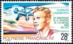 Polynesia 1977 #C149 MNH. Lindbergh, aviation