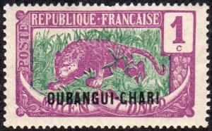 Ubangi-Shari 23 - Mint-NH - 1c Leopard (1922) (cv $0.70)