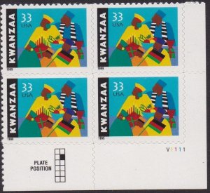 3368 Kwanzaa Plate Block MNH