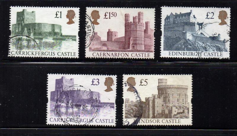 Great Britain Sc 1445-48 1992 Castles High Value stamp set used