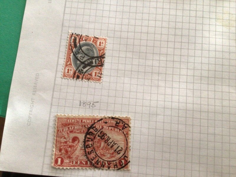 Natal and Africa stamps on folded page A10649