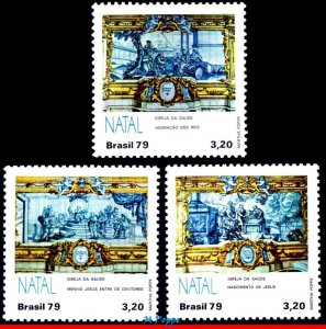 1647-49 BRAZIL 1979 CHRISTMAS, NATIVITY, ADORATION OF KINGS, RELIGION, SET MNH