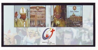 Isle of Man Sc 1120 2005 World Youth Day Pope stamp sheet mint NH