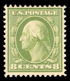 United States, 1904-9 #337 Cat$45, 1908 8c olive green, hinged