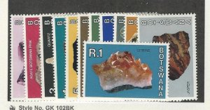 Botswana, Postage Stamp, #114-124, 126 Mint NH & LH, 1974 Rocks, JFZ