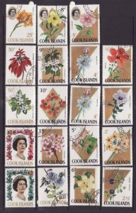 Cook Is.-Sc#199-217- id10-used hinged short set to the $2.00-Flowers-1967-9-