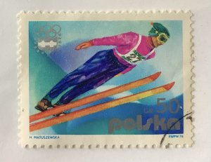 Poland 1976 Scott 2137 used - 50g,  Winter Olympic Games, Innsbruck, Ski Jump