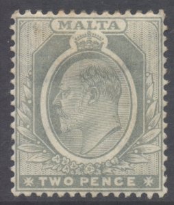 Malta Scott 34 - SG51, 1904 Edward VII 2d MH*