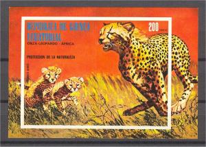 Cheetah, PROTECTION OF NATURE, SOUVENIR SHEET NH **!