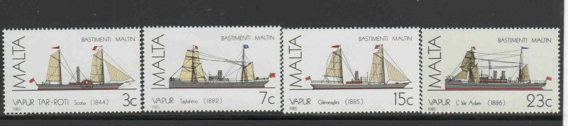 MALTA #670-673  1985  SHIPS      MINT  VF NH  O.G