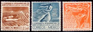 Mexico 1942 SC# 777-9 MNH-OG E33