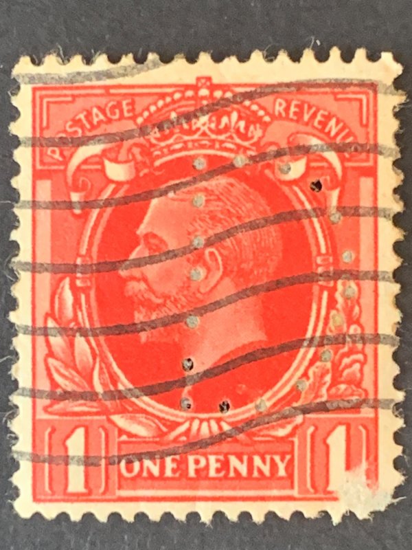 One penny revenue stamp , black cancelled postage used, refno5015