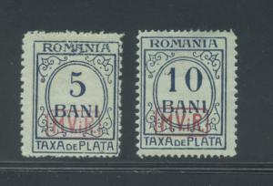 Romania 3NJ1-2  F+  MNH disturbed gum