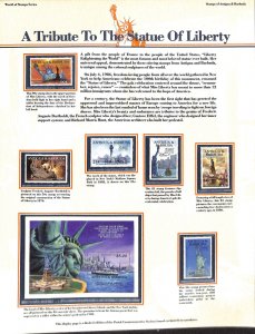 Postal Commemorative Society Stamp Panel MNH, Antigua Barbuda, Statue Liberty