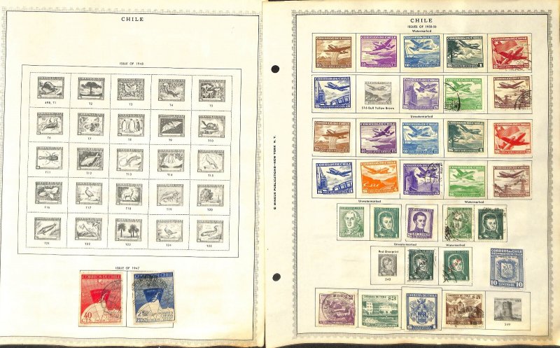 Chile Stamp Collection on 65 Minkus Pages, 1867-1991 (BJ)