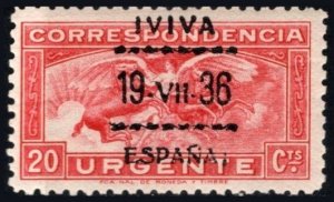 1937 Spain Civil War 20 Cent Special Delivery Ovp't. Viva España&...