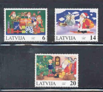 Latvia Sc 433-5 1996  Christmas stamp set mint NH