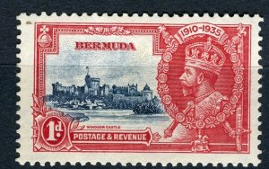 BERMUDA; 1935 early GV Silver Jubilee issue Mint hinged 1d. value