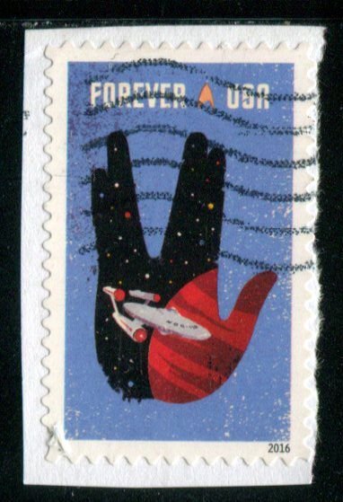 5135 US (47c) Star Trek SA, used on paper