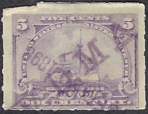 United States #R167 5¢ Battleship (1898). Lilac. Documentary. VG. Used.