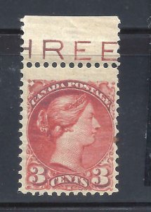 Canada # 41a MINT NH 3ct DEEP CARMINE SHADE SMALL QUEEN BS29777