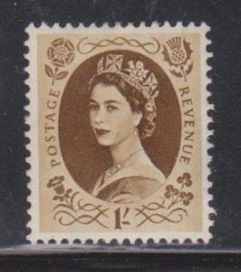 GREAT BRITAIN - Scott # 306 Mint Never Hinged - Nice Stamp QEII 1 Shilling